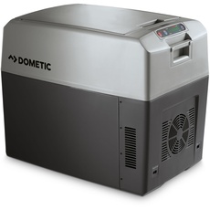 DOMETIC TropiCool TC 35FL - tragbare elektrische Kühlbox/Heizbox, 33 Liter, 12/24 V DC und 220 - 240 V AC für Auto, Lkw, Boot, Reisemobil und Steckdose, Dunkelgrau/Hellgrau