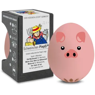 Schweinchen PiepEi - Singende Eieruhr zum Mitkochen - Eierkocher für 3 Härtegrade - Eieruhr Schwein - Lustiges Kochei - Musik Eggtimer - Brainstream