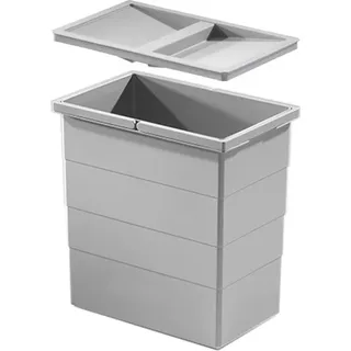 Hailo Inneneimer 1076129 mit Deckel hellgrau 350x226x350 mm 2 Henkel - Grau