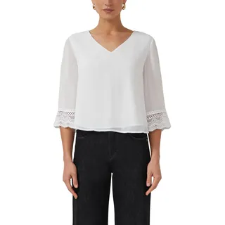 s.Oliver Fließende Chiffon-Bluse mit Spitzen-Details