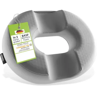 feela.® Orthopädisches Sitzring [3 Härtegrade] – Hämorrhoiden Sitzkissen mit Loch – nach OP & Geburt – Sitzring Steißbein Entlastung, Hämorriden Kissen, Sitzdonut – lindert Schmerzen (Weich)