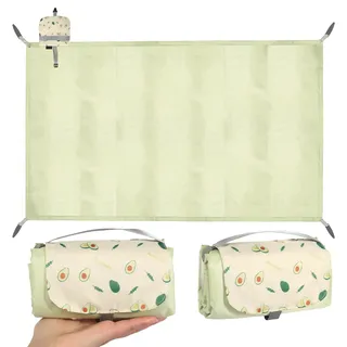 GOSHIES 150 x 210 cm Picknickdecke Wasserdicht Mini Picknickdecke Ultradünn & Kompakt Stranddecke für Outdoor, Camping, Strand, Park Picknick Einfach faltbar