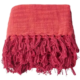 Homescapes Wohndecke Nirvana Slub 225/255 cm, 100% Baumwolle , Orange , Textil , Uni , Rechteckig , 225x225 cm , Oeko-Tex® , Heimtextilien, Bettwäsche & Leintücher, Tagesdecken