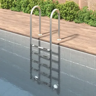 Poolleiter aus Edelstahl 304, 54x38x211 cm, für Aufstellpools, Terrassen sowie den Innen- und Außenbereich, einfach zu montieren und zu bewegen