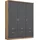 Drehtürenschrank Bremen 136 x 199 x 58 cm Grau