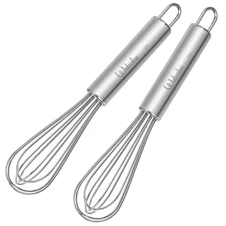 Webake Mini Schneebesen Edelstahl 17 cm 2 Stück Klein Schneebesen Set für Mischen, Schlagen, Aufschäumen und Rühren