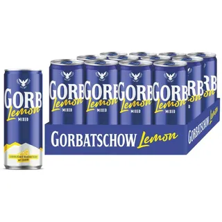 Wodka Gorbatschow Lemon (12 x 0,33 l) 10 Prozent vol. - Erfrischender Wodka-Longdrink mit Lemon in der praktischen Dose, fertig gemixt für unterwegs, natürlich fruchtig