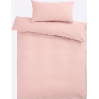 Heine home Bettwäsche Rosa Perkal Beige 135 x 200 cm + 80 x 80 cm
