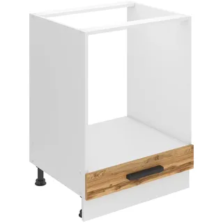 Belini Unterschrank Küche, Küchenunterschrank 60 cm Breite. SDP Küchenunterschrank ohne Arbeitsplatte. Küchenschrank ohne Tür, mit Schubladen, Wotan-Eiche - Braun