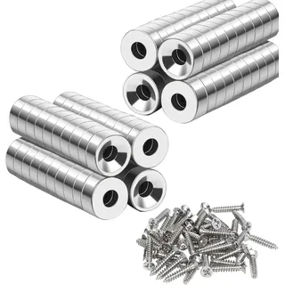 Neodym Magnete, Magnete Extra Stark,Groß Stark Rund,für Magnetplatte,Mit Loch 10x3mm-M3, Küche, Kühlschrank,100 Stück