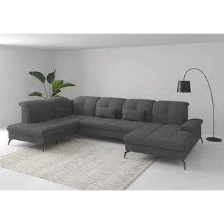 sit&more Wohnlandschaft Polyester U-Form grau