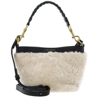 Ted Baker Umhängetasche Sherbaa Shearling Leather Weave Handle Crossbody Black
