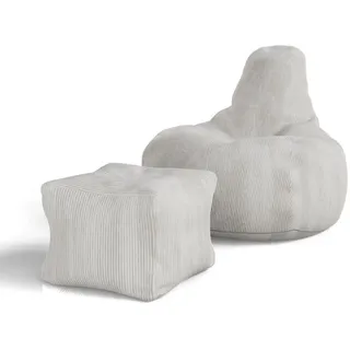 Juskys Sitzsack Chillex mit Hocker - Beige