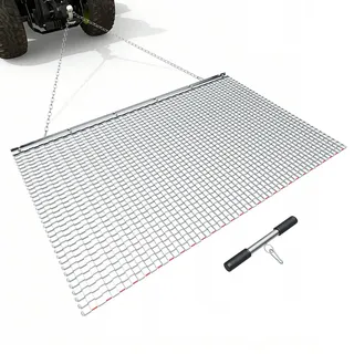 Vevor Schleppegge 1525x914mm, Wiesenegge, Wiesenschleppe, Feldegge aus Verzinktem Stahl mit Anhängekette, Anbaugerät für ATVs, UTVs & Traktoren zum Einebnen von Schotterwegen, Fahrspuren & Feldern
