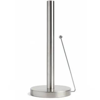 Minismus Küchenrollenhalter Stehend mit Anti-Roll Arm, ohne Bohren, Silber | Papierrollenhalter, Küchenpapierhalter, für Standardrollen, mühelos mit einer Hand abreißen, stabiler Stand, modernes Design
