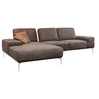 W.Schillig Eckcouch Leder 2-Sitzer Braun