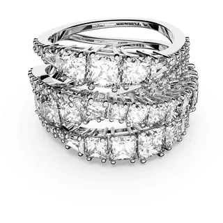 Swarovski Hyperbola Wrap Ring, Verschiedene Schliffe, Weiß, Rhodiniert