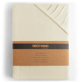 DecoKing Spannbettlaken 160x200 180x200 cm 100% gekämmte Baumwolle Beige Spannbetttücher Jersey Boxspringbett Amber 160 x 200 180 x 200
