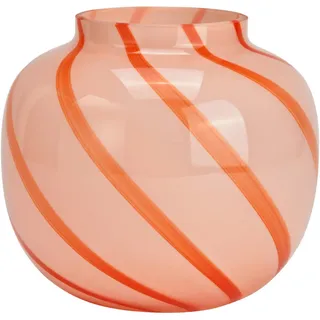 Vase , Rot, Hellrosa , Keramik , 20x18x20 cm , Dekoration, Vasen, Keramikvasen