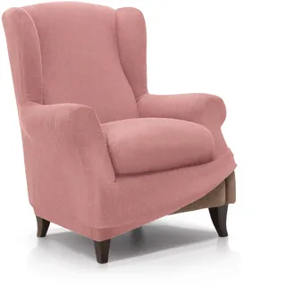 faverti FAVERTI® Elastischer Ohrensesselbezug von 70 bis 100 cm | Modell Reale | Pastellrosa | Verstellbarer Ohrensesselbezug | Qualitätsschutz aus Jacquard-Stoff und Baumwolle