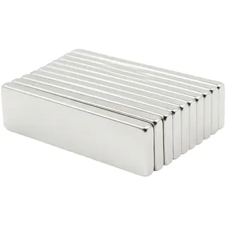 Ztolbriy 10 Stück Neodym Magnete Stark, Magnete mit Starkem Halt, Flache Magnetleisten aus Seltenerd, Geeignet für Küchen, Whiteboards, Kühlschränke, 40x10x3mm