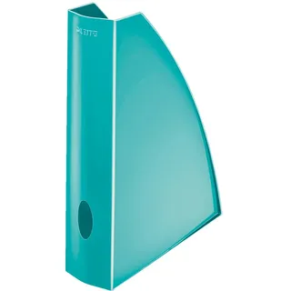 Leitz Stehsammler, A4, 6er Pack, Zur Aufbewahrung von Dokumenten und Zeitschriften, Mit Griffloch, Eisblau, WOW, 52771051