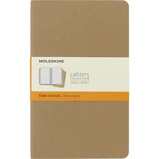 Moleskine Notizbuch Cahier 3er Set Large 13 x 21 cm Liniert Kraftbraun