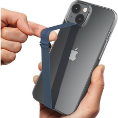 Sinjimoru Silikon Handy Halterung für Finger mit Clip, Handy Fingerhalter für Handyhülle iPhone Fingerhalter Phone Strap Fingerhalterung für iPhone & Android. Sinji Loop Clip 230 Marne Blau
