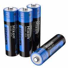 Hixon Wiederaufladbare 1,5V AA Akku, Wiederaufladbare Lithium AA Batterie mit 3500mWh und1500 Lang Cyklus, 4 Stück AA Lithium Batterien