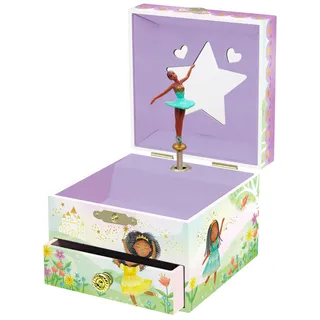 Giggle & Honey® Schwarze Ballerina Kindergeburtstag Gastgeschenke Mädchen – Musik Box Schmuckkästchen mit 1 Schublade & Spieluhr – Kleine Geschenke für Kinder & Ballerina