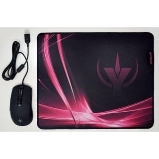 SPYCO Gaming-Maus mit bis zu 7200 DPI, RGB-Beleuchtung und 7 programmierbaren Tasteni + 350 mm x 290 mm großes Gaming-Pad mit Rutschfester Unterseite