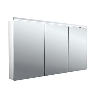 EMCO flat 2 Classic LED-Lichtspiegelschrank 140 cm, mit LED-Aufsatzleuchte, 3 Türen