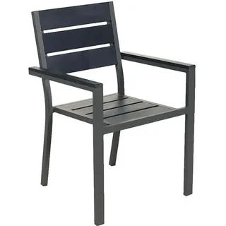 Home Deluxe Gartenstuhl Madera Aluminium Hellgrau 6er-Set