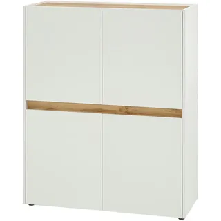 furn.design Highboard 100 x 120 x 40 cm weiß / Eiche