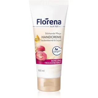 Florena Handcreme mit Traubenkernöl & Sojaöl, Vegan, 1er Pack (1 x 100 ml)
