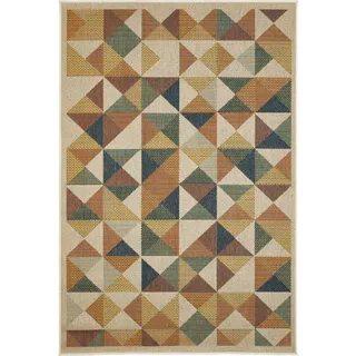 Outdoorteppich , Multicolor , Textil , Karo , rechteckig , 160x230 cm , Oeko-Tex® Standard 100 , für Fußbodenheizung geeignet, in verschiedenen Größen erhältlich, wasserabweisend, schmutzabweisend, UV-beständig, lichtunempfindlich, feuchtraumgeeignet, pflegeleicht, strapazierfähig, leicht zusammenrollbar , Teppiche und Böden, Teppiche, Outdoorteppiche