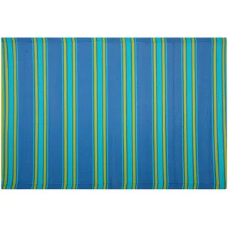 Beliani Outdoor-Teppich Alwar 180/120 cm , Blau , Kunststoff , Gestreift , Rechteckig , 120x180 cm , Teppiche und Böden, Teppiche, Outdoorteppiche