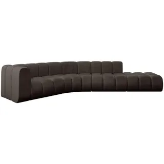 altdecor Eckcouch Samt 4-Sitzer Braun