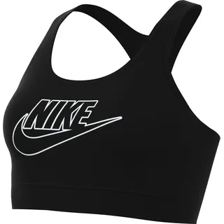 Nike Damen Swoosh Futura T-Shirt, Schwarz/Weiß/Schwarz, M