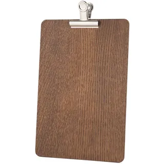 Chalkboards UK Chalkboards UK, Klemmbrett mit abnehmbarem silberfarbenem Clip, Holz, Holz, dunkle Eiche, A4 (34 x 24 x 1cm)