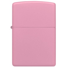 ZIPPO - Pink Matte - nachfüllbares Sturmfeuerzeug in hochwertiger Geschenkbox (Flammenmotiv graviert)