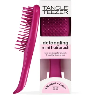 Tangle Teezer The Ultimate Detangler Mini Flache Bürste für welliges und lockiges Haar Electric Raspberry 1 St.