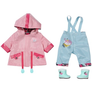 BABY born® BABY born Deluxe Regen Set 43cm - Puppenkleidung Regenkleidung, Set mit rosa Regenjacke, Blauer Matschhose und Gummistiefeln.