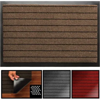 LucaHome Fußmatte, verschneit, für den Eingangsbereich, rutschfest, wasserdicht, waschbar, antibakteriell, für den Innen- und Außenbereich, Flur, Küche, Schlafzimmer, Braun, 60 x 90 cm