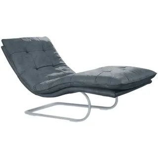 W.Schillig Relaxliege daily dreams Leder 75 x 91 x 170 cm Blau
