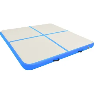 vidaXL Aufblasbare Gymnastikmatte mit Pumpe 200x200x10 cm PVC Blau - Blau