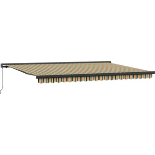 vidaXL Einziehbare Markise Grün und Gelb 500 x 300 cm Stoff und Metall - Grün