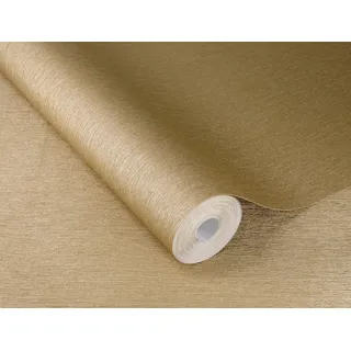 Rasch Textil Vliestapete Einfarbig Linien Struktur Gold/Orange 53 cm x 53 m 608618
