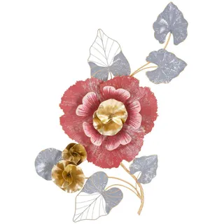 None Wanddeko , Grau, Rosa, Goldfarben , Metall , 61x111.80x9.5 cm , Bilder & Rahmen, Wanddeko