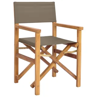 vidaXL Regiestuhl Braun und Taupe Massives Teakholz - Braun